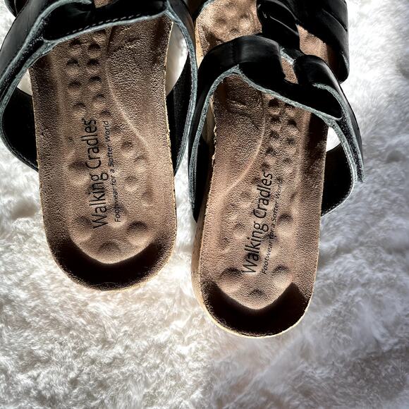 Walking Cradles sandal Size 6 Leather hook n loop Brazil shoe women - Picture 2 of 5